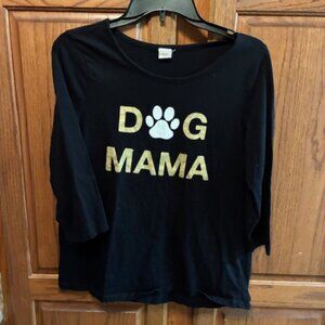 DarlingBlue "Dog Mama" Black 3/4 sleeve t-shirt size M